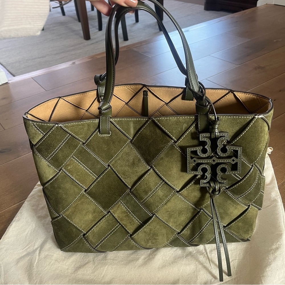 Tory Burch Miller Suede Woven Tote